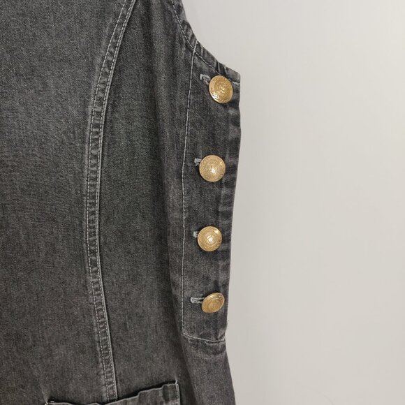 ABK Vintage Women's Maxi Dress Size 10 Gray 100% Tencel Lyocell 90s Style Goth - Picture 2 of 7